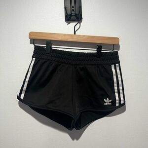Adidas Black Original Shortie Mini Athletic 3 Stripe Shorts XS